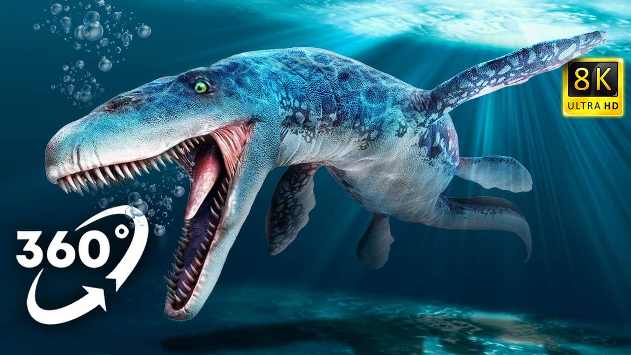 VR Jurassic Encyclopedia #26 – Mosasaurus dinosaur facts VR 360 video education